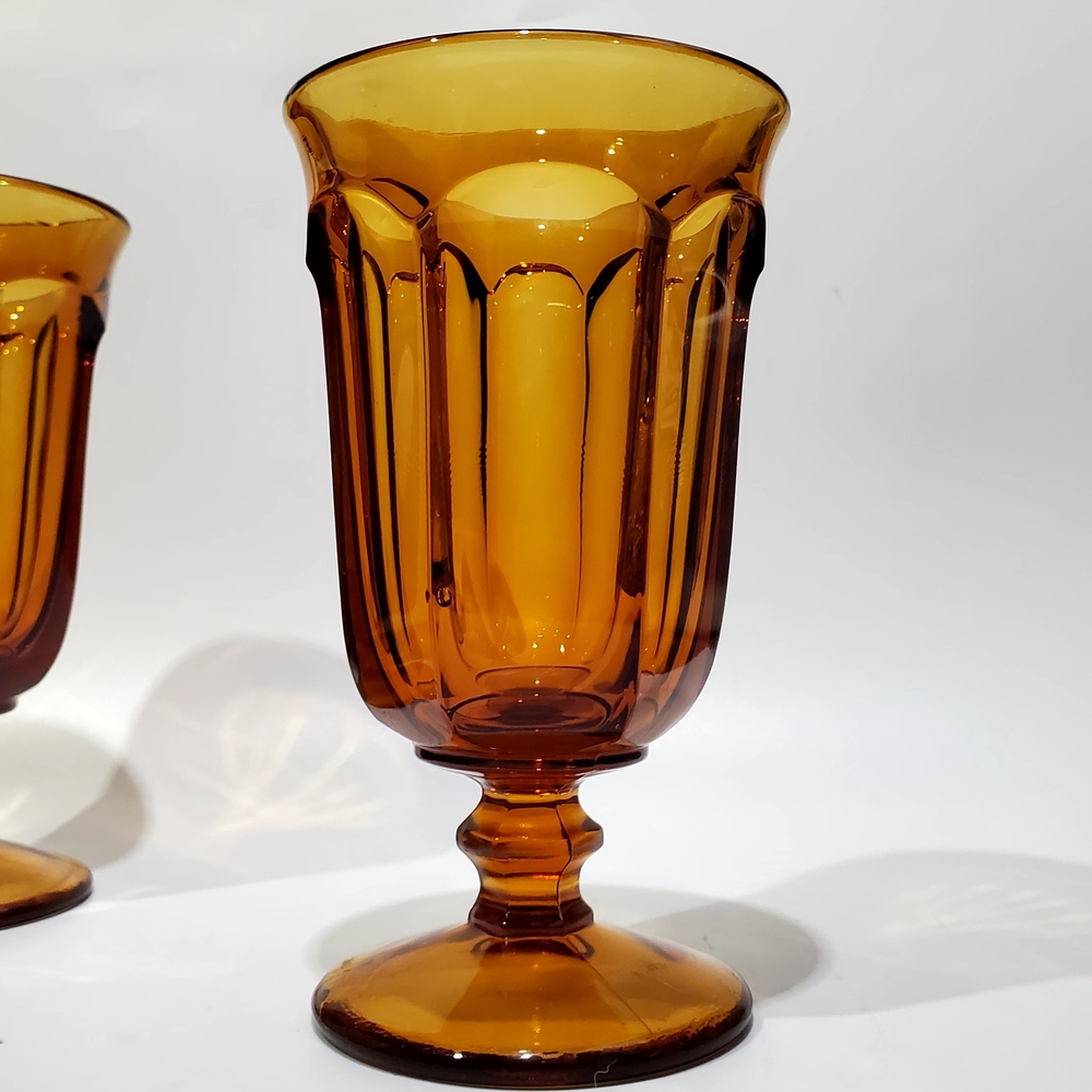 2 Imperial Glass-Ohio 12oz Old Williamsburg Amber Iced Tea Glasses - Picture 11 of 13